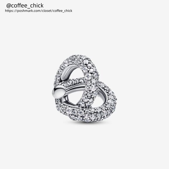 Pandora Pavé Infinity Knot Heart Charm|Pendant - Picture 1 of 2